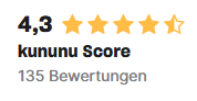 Kununu Score von 4,3 von 5 Sternen